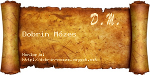 Dobrin Mózes névjegykártya